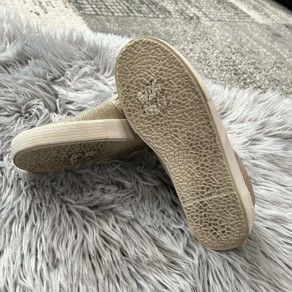 Stuart‎ Weitzman Youth Champagne Shimmer Vance Slider Girls Size 4
